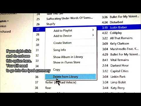 How to delete / remove songs off an ipod