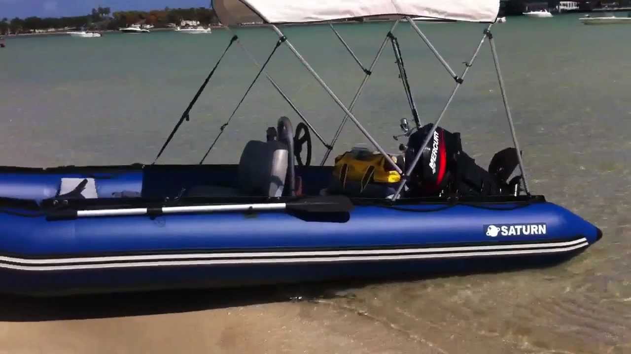 Saturn inflatable boat - YouTube