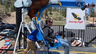 Soaring Eagle Catapult/Zip Line Ride Attraction Off Ride POV Big Bear Magic Mountain Los Angeles CA