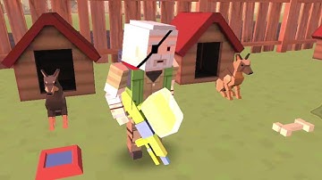 BLOCKAPOLYPSE Zombie Shooter: Old Joe Racing with Cop in Police Damaged Police Car