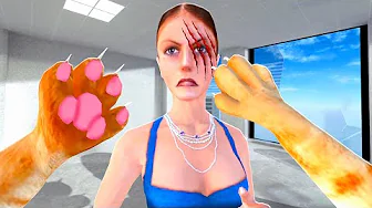 SCRATCHING Ragdolls as a Cat - Newton's Playground VR (New Update)