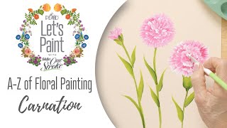 Learn to Paint a Carnation - FolkArt One Stroke A-Z of Floral Painting