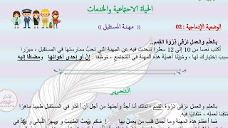 تعبير عن مهنه المستقبل وضعيه ادماجيه