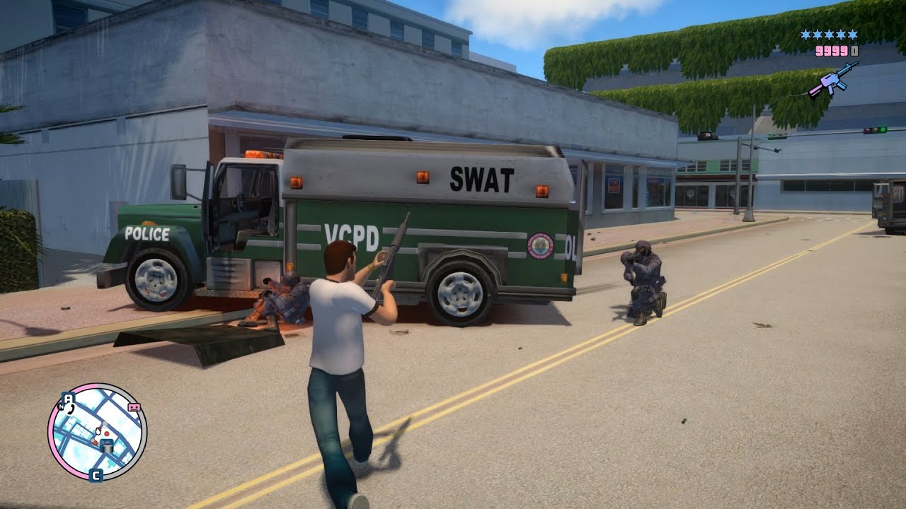 GTA Vice City Nextgen Edition - Epic 6 Star Police Massacre + Escape