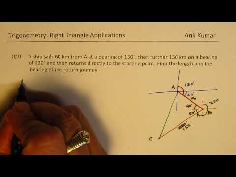 Find Distance and Bearing Angle of the Ship to Return