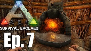 Ark Survival Evolved Ep  7 | Making A Forge and Smithy