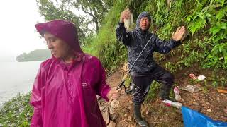 Fishing in Begnas lake, near Pokhara  of Kaski district