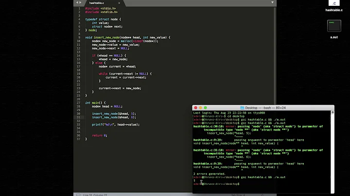 C Programming: Hash Tables With Linked List Collision Management