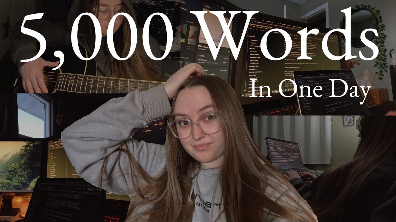 Writing 5,000 Words in one day to meet my January Goals | A Cozy Productive Writing Vlog