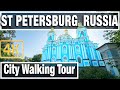 4K City Walks: St Petersburg Tours Russia Evening  - Virtual Walk Walking Treadmill Video
