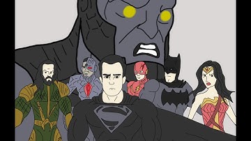 DARKSEID OMEGA BEAM VS SUPERMAN, BATMAN, FLASH, WONDER WOMAN, AQUAMAN, CYBORG (JUSTICE LEAGUE)