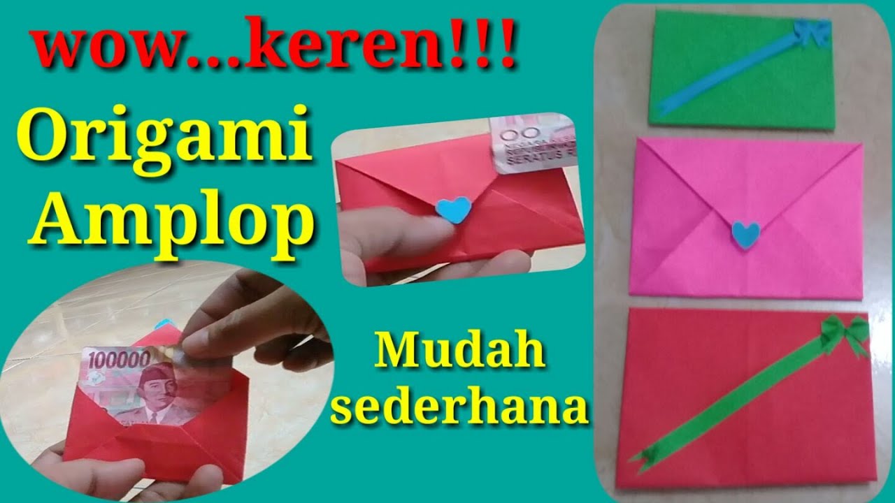 Origami amplop cara mudah membuat amplop dari kertas 