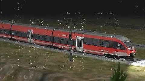 Train Sim - Mountain Pass Using Bombardier Talent at Rainy Night - Simulasi Kereta Api