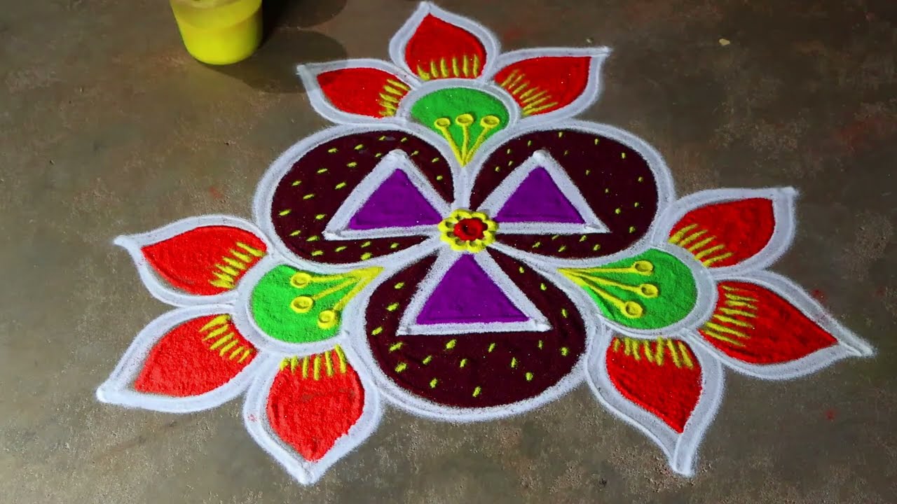 Maasi madham 2026🌻flowers rangoli kolam 🌻3*2 simple beautiful kolangal 🌻 pandaga muggulu