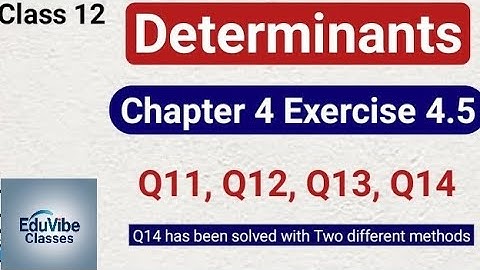 Class 12 Maths Chapter 4 Determinants Exercise 4.5 (Q11, Q12, Q13, Q14) || NCERT