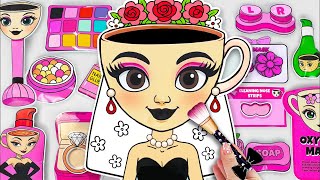 Paper Diyitalian Brainrot Espressona Signora Bridal Skin Care Make Up Blind Bag Unboxing Asmr