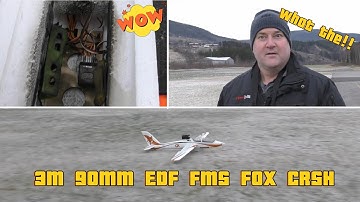 Cold & Crazy! FMS 3m FOX 90mm EDF Mid-Air Fire and Epic Crash | RC Flying Action