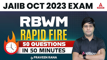 JAIIB October 2023 | JAIIB RBWM English Medium | Rapid Fire | 50 Questions in 50 Minutes