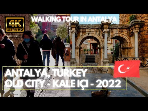 Walking in Antalya Old City - 4k Ultra HD - Kale ici | Turkey