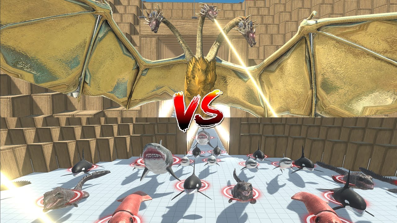 King Ghidorah vs Aquatics | Animal Revolt Battle Simulator