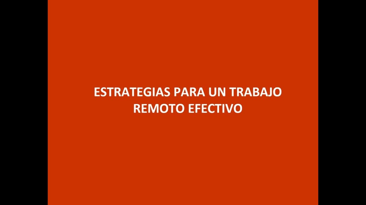 Productividad en el Trabajo Remoto - YouTube