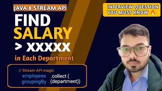 Filter Employees Department Wise Salary Java Stream API Java Coding Interview Question #study