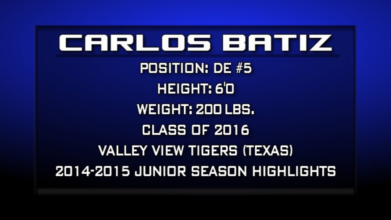 Valley View Tigers DE #5 Carlos Batiz (Junior Highlights)