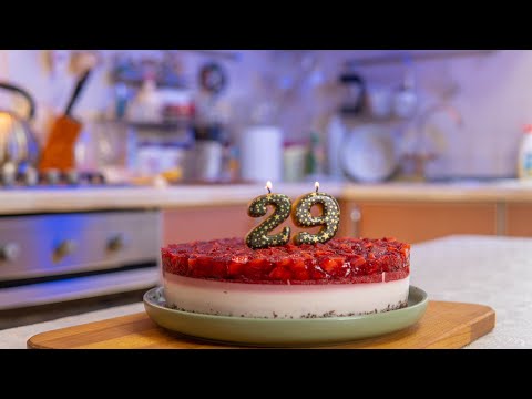 ГОТОВЛЮ ТОРТ НА ДЕНЬ РОЖДЕНИЯ🥳 // ТОРТ БЕЗ ВЫПЕЧКИ // КЛУБНИЧНЫЙ ТОРТ