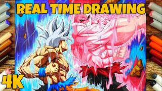 Drawing Goku Mui Vs Jiren In Real Time 4K