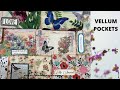 VELLUM COVERED VINTAGE POSTCARD POCKETS ~ #roxysweeklychallenge