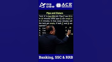 Short trick on how to Solve #pipe & #cistern #questions | #ssc #banking #shorts | #aceonline