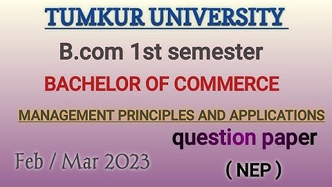 Management principles and applications| B.com 1st semester| question paper| MPA