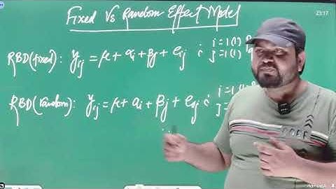 Fixed vs Random Effect Model | Design of Experiments | ISS | Dr. Danish Ali Sir