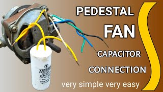 Pedestal Fan Capacitor Connection | Stand Fan 3 Speed Connection | Wall Fan Regulator Connection