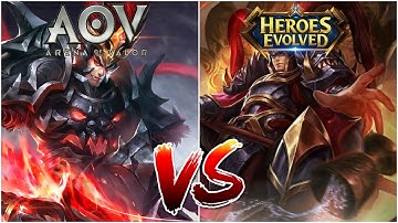Lubu v.s Lubu! | These Heroes Are So SIMILAR! | Arena of Valor (AoV) v.s Heroes Evolved (HE)!