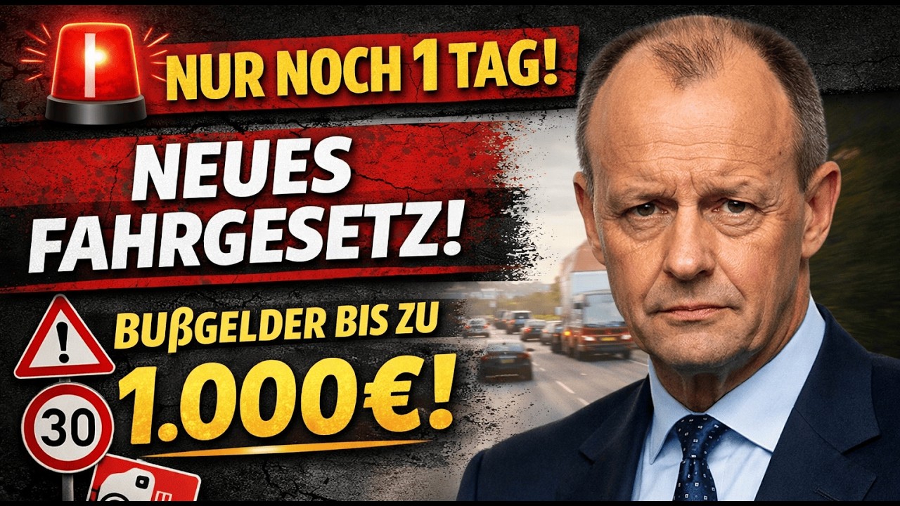 🚨 Nur noch 1 Tag! Neues Fahrgesetz – Bußgelder bis zu 1.000€!