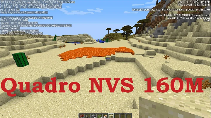 Minecraft on Quadro NVS 160M (Dell E6400; Windows 10)