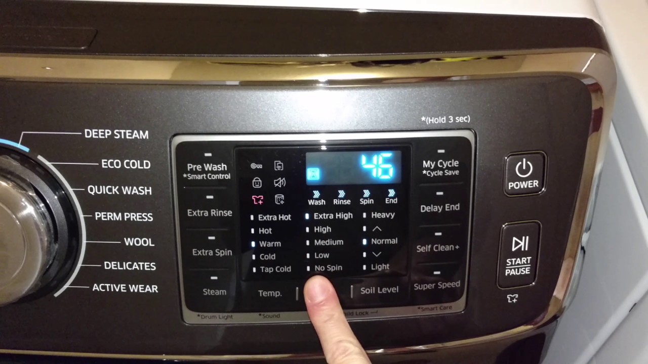 Samsung Washer WF50K7500AV does not respond well to my touch - YouTube