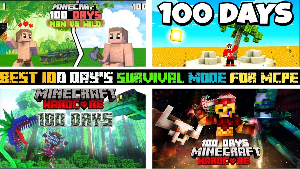 Top 5 Minecraft 100 Days Survival Mods For Minecraft PE 1.20 || 100 ...