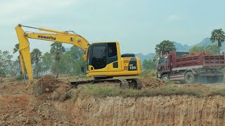 Method Power Drop Down Excavator PC 130 \/ Tracked Land truck Long Reach Excavator Dredging Canal