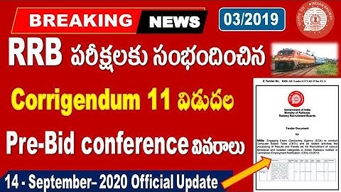 Corrigendum 11  Released by Indian Railways Ministerial 032019 RRB Aspirants Special by SRINIVASMech