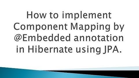 component mapping in hibernate