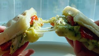 바질 치킨 파니니 🌿🧀 | 파니니 그릴 없이 만드는 초간단 파니니 샌드위치