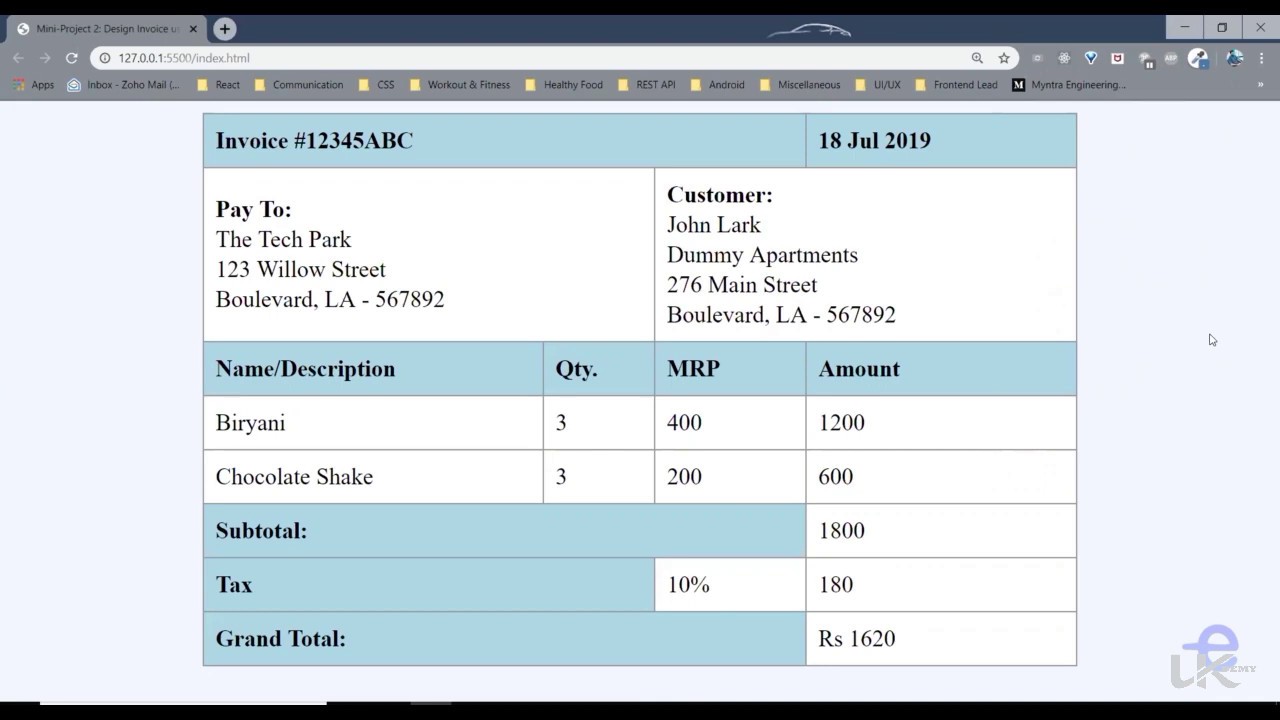 23. HTML Tables - Practice Problem 1 - YouTube