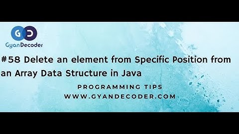 #58 Delete an element from an array data structure in java