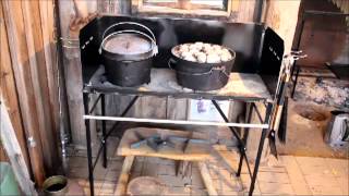 camp oven cooking table