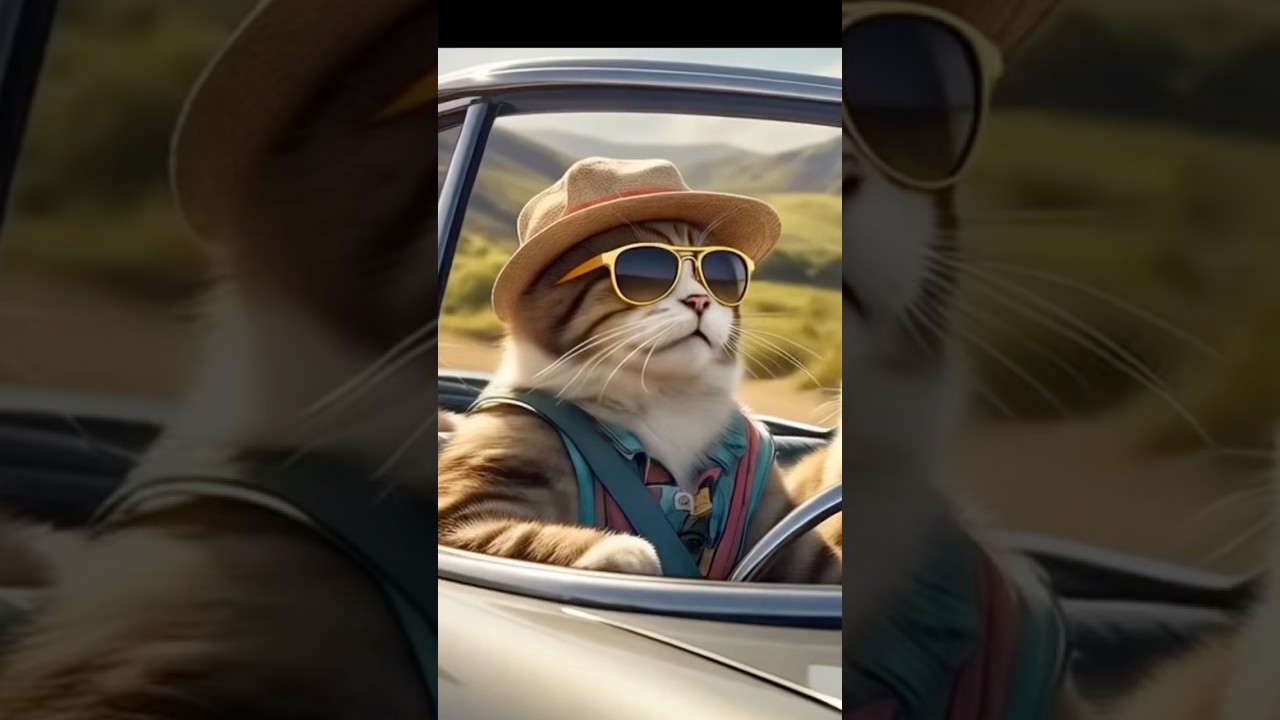 The cat family is on holiday