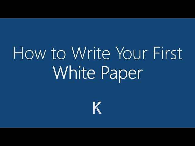 how to write a business white paper