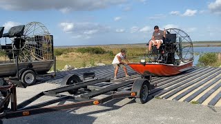 #31 Hoosier Airboaters need help dry loading airboat onto trailer (part3)
