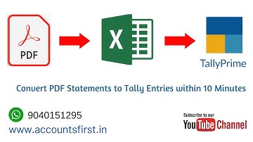 How To Import Any PDF Bank Statements To Tally | PDF To Tally Prime | PDF To Tally| Accounts First